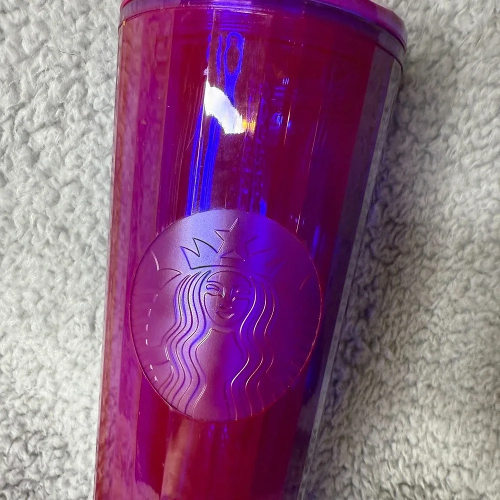 Starbucks Tumbler 24‎ oz Rare Purple Kaleidoscope Cold Cup Straw Lid 2022 Summer